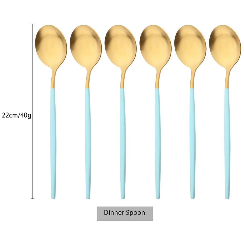 6 шт./компл., набор столовых ложек из черного золота, матовая западная нержавеющая сталь, столовые приборы, столовые приборы, десертная ложка, посуда, набор кухонных столовых приборов для вечеринок