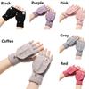 Winter Elastic Keep Finger Warm Flip Thicken Warm Knitted Gloves Half Capped Fingerless Mittens