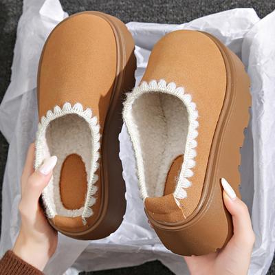 Мода 2024 Новый тренд Удобные Слипоны Снежные Женские Зимние Новые Теплые Толстая Подошва Хлопок Уличная Мода Теплые Ботинки Обувь для Женщин