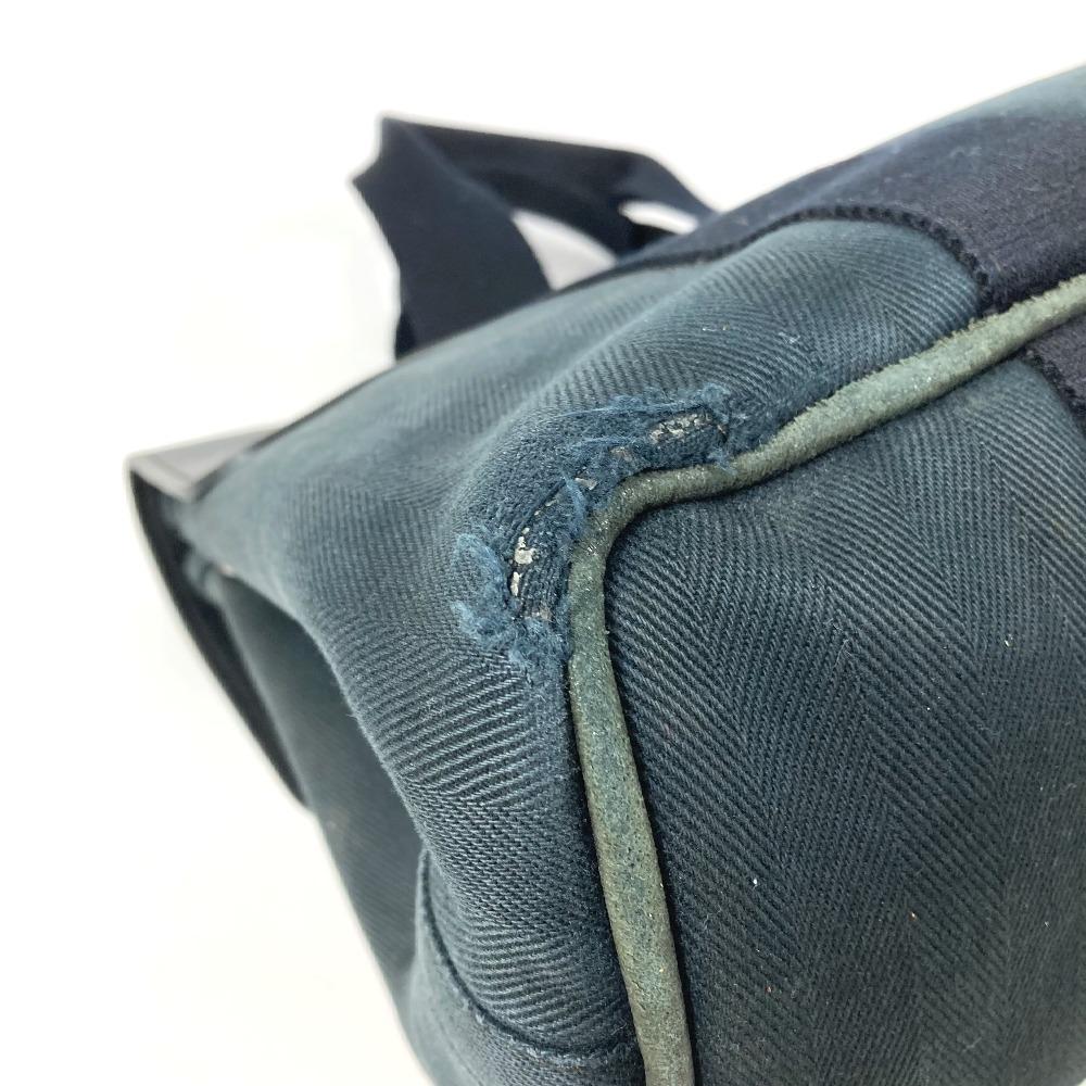 HERMES Valparaiso PM Tote Bag Flap Bag Hand Bag cotton / Leather Black