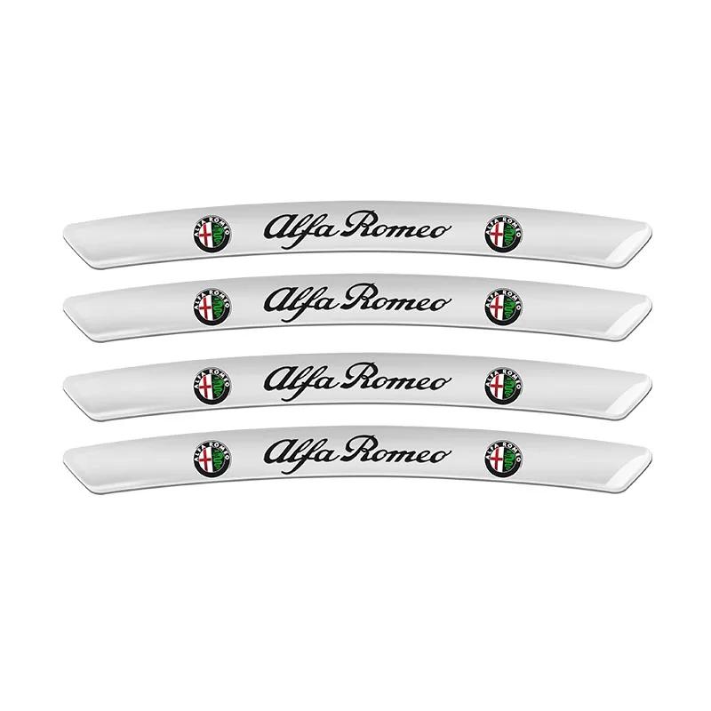 IMKC9 4Pcs Car styling Wheel Aluminum Sticker Auto Stickers For Alfa Romeo Giulia Stelvio Brera 147 156 159 166 Giulietta Mito Tonale