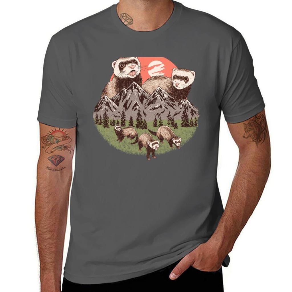 Mountain Ferrets TShirt Daily Wear Plain Short Sleeve Shirt