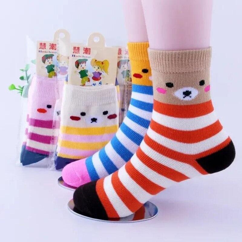 Детские мягкие хлопковые носки для мальчиков и девочек, милые теплые полосатые модные спортивные носки с героями мультфильмов, осенне-зимний детский подарок для детей от 0 до 12 лет