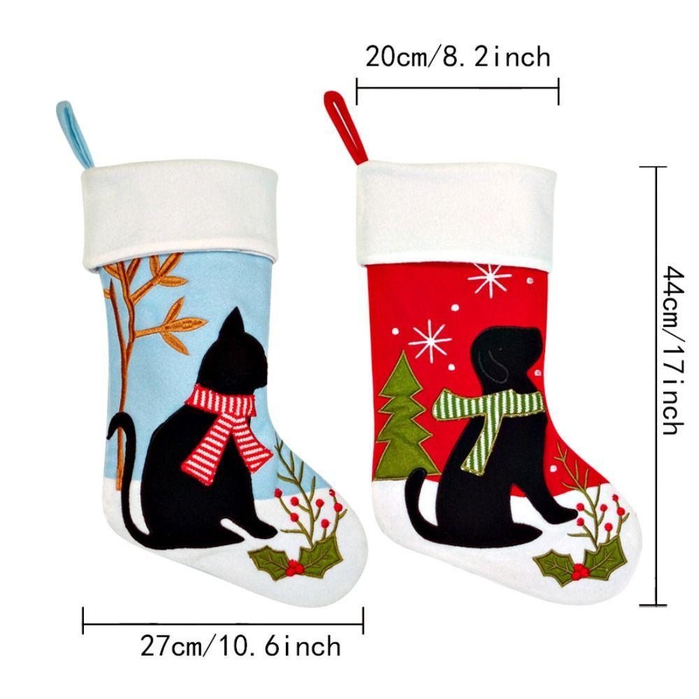 Hanging Ornament Embroidered Sock Polyester Holiday Stocking Decorations Fireplace Mantel