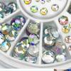 DIY Nail Art Wheel Tips Crystal Glitter Rhinestone 3D Nail Art Decoration White AB Color Acrylic Diamond Drill Nail Supplies