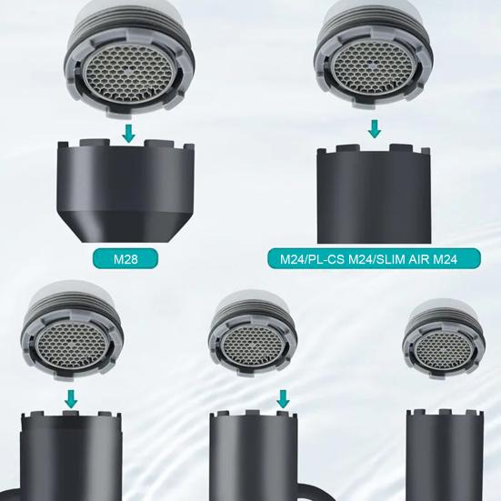 Инструмент для снятия аэратора для крана 10 в 1 Компактный ключ для крана Сверхпрочный ключ Aerato для резьбовых аэраторов TF M16.5 M21.5 M24 M28 без царапин