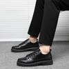 Fashion Lace Up Male Casual Shoe Platform Round Toe Thick Sole High Quality Men's Leather Shoes Fashion In Promotion New 2024 Designer