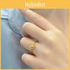 Crafted Brass Beautifully Gold Plated Cat Eye Bead Ring Perfect Gift Her For