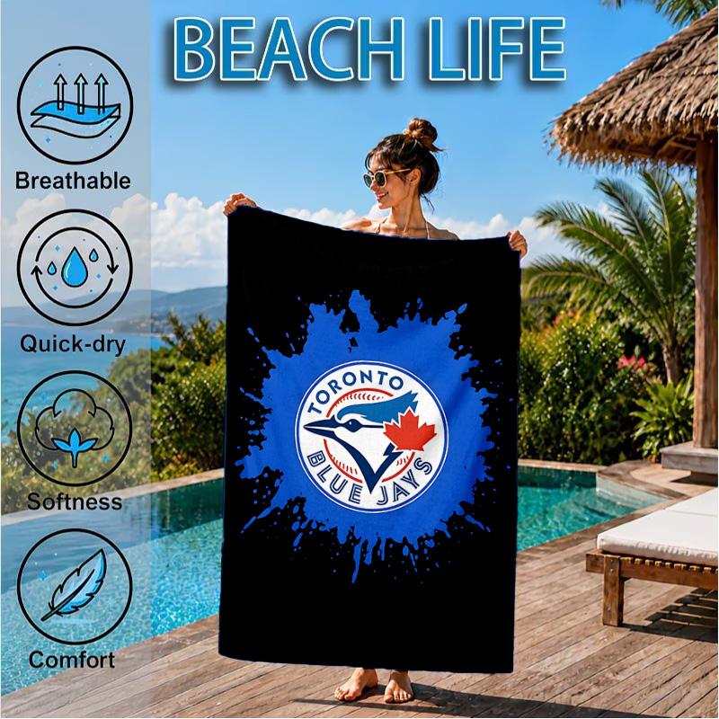 Blue Jays Baseball Season Beach Towel, Microfiber Beach Towel, Perfect For Pool, Beach, Travel, Home Decor Beach Party Fan gifts