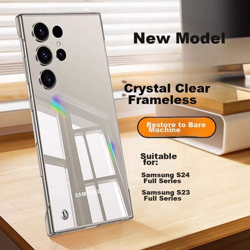 Phone Case for Samsung S23+, SAMSUNG S23+ Shockproof, Anti-Fingerprint, Ultra-Thin, Borderless, Transparent Lens Protection for Naked Phone