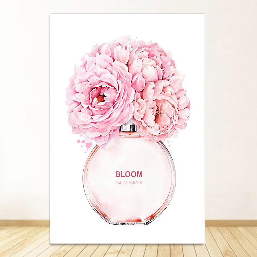 Мода Девушка Искусство Холст Картина Флакон Духов Каблуки Губная Помада Сумка Скандинавские Постеры и Принты Настенные Картины Декор Комнаты