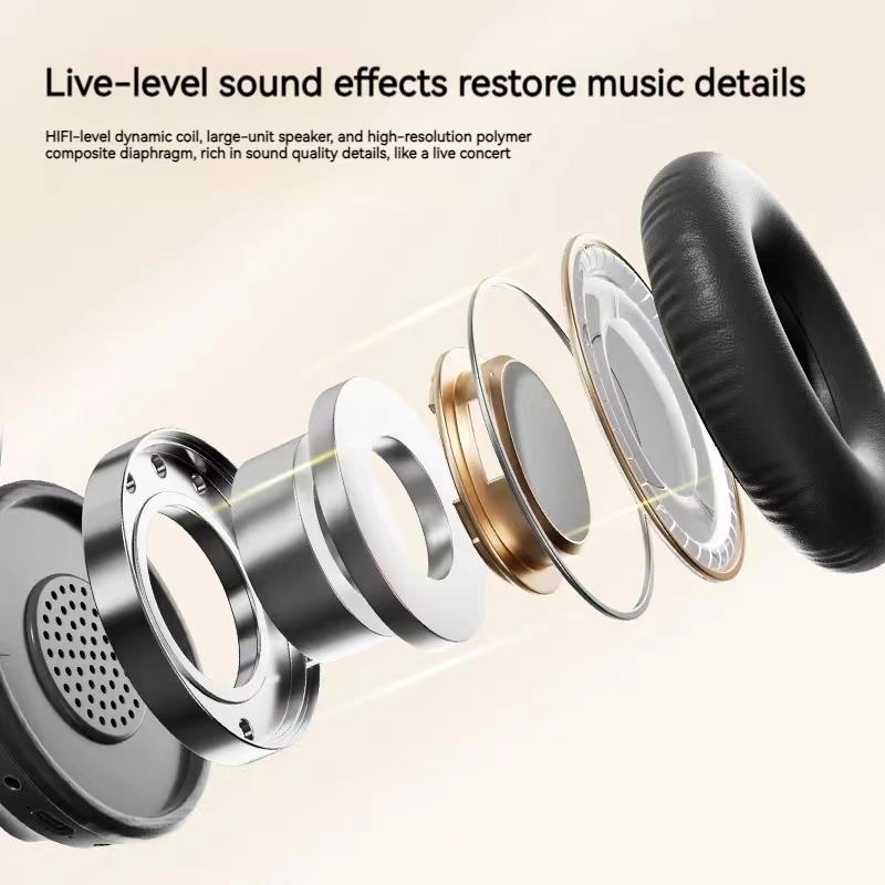 Цифровой дисплей Беспроводные Bluetooth-наушники Гарнитуры с шумоподавлением Hi-Fi Стереонаушники Спортивные геймерские наушники Поддержка TF/FM