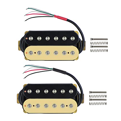 FLEOR Звукосниматели для электрогитары Humbucker, Керамические Double Coil, Комплект для бриджа и грифа - Зебра