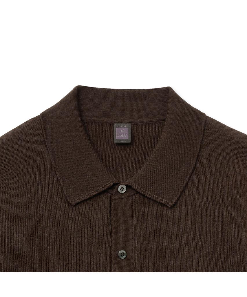 IOLO Silk Blended Knit Shirt_Brown