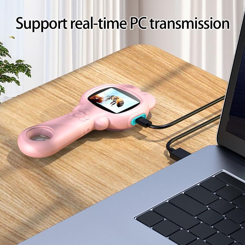 Портативная ручная камера-микроскоп для детей с USB-зарядкой, улучшения для микроскопических исследований и видеозаписи