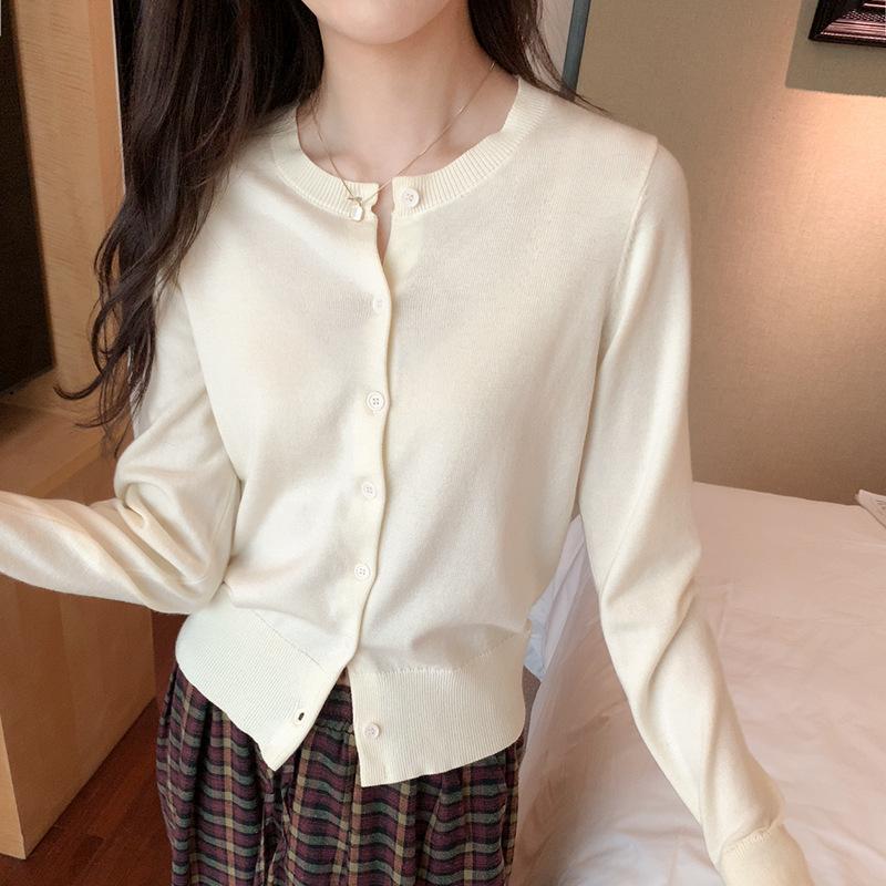 Европейский кардиган с круглым вырезом и правым плечом для женщин, осенне-зимний новый стиль, ленивый короткий рождественский красный свитер, куртка