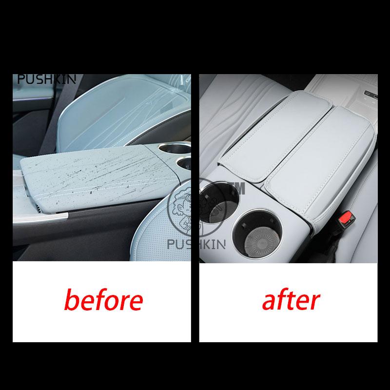 For Geely Galaxy E8 2025 2024 Car Styling Interior Armrest Anti-dirty Pad Cover Sticker PU Leather Cover Modificated Accessories