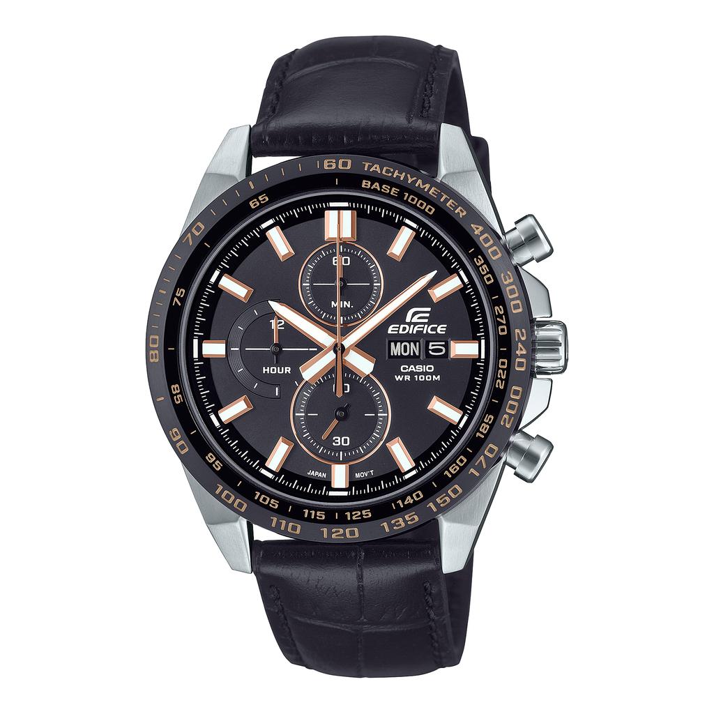 Casio Мужские аналоговые кварцевые часы Edifice из нержавеющей стали, водонепроницаемые 100 м EFR-574BL-1AVU