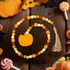 Деревянная гирлянда из бусин в деревенском стиле с кисточкой из желудей и биркой в виде шишки Осенний многоярусный поднос Декор Подвесные украшения для осенней тематики урожая