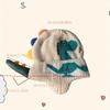 [Holiday Beanie] Lightweight White Acrylic Dinosaur Knit Beanie Hat | Holiday Themed Windproof Ear Protection for Ages 3-14 - Machine Washable