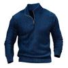 Men'S Autumn And Winter Men'S Twist Knitted Sweater Semi-Zipper Stand-Up Collar Casual Warm Sweater Men'S Bottoming Shirt