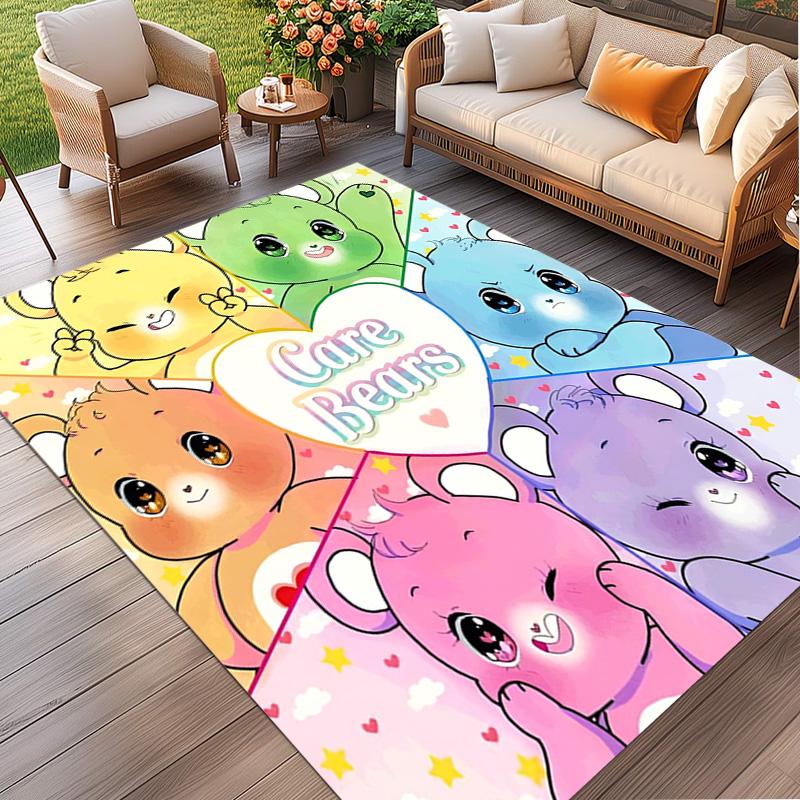 Care Bears Print Rug, Washable Floor Carpet, For Entryway Dorm Laundry Room Office Study, Home Decor Birthday Christmas Gift