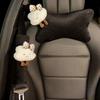 Cute Cartoon Bow Cloud Car Interior Accessories Soft Plush Car Neck Pillow Bone-Shaped Vehicle Headrest Waist Seat Cushion