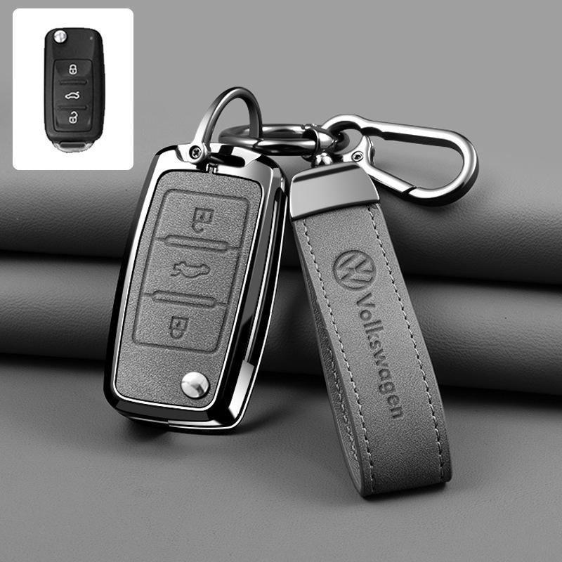 hijk1 Car Key Fob Case Cover For Volkswagen VW Polo Tiguan Golf Jetta Beetle Eos Scirocco Up Transporter Sharan Keychain Accessories