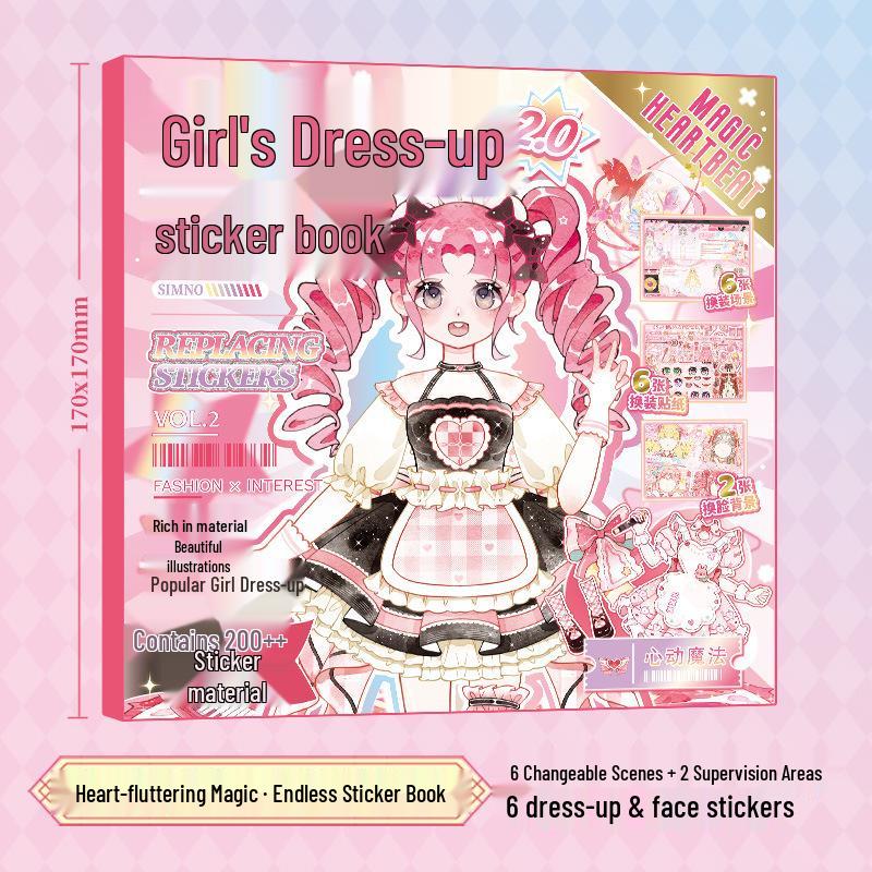 Xinmo Dress-Up Game Sticker Book: Energetic Princess Makeup for Little Girls