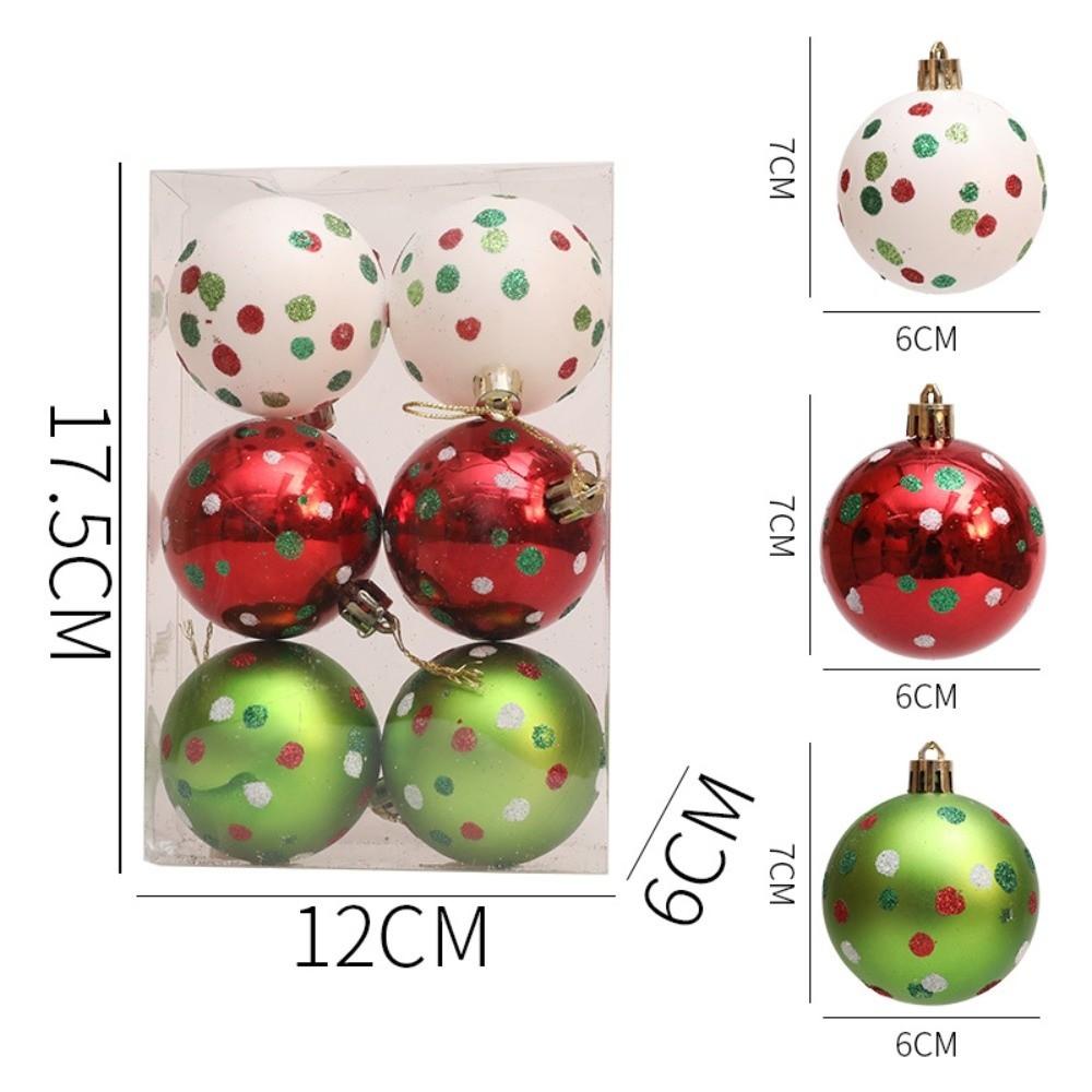 Colorful Christmas Baubles 6cm Holiday Ball Ornaments Christmas Tree Decor