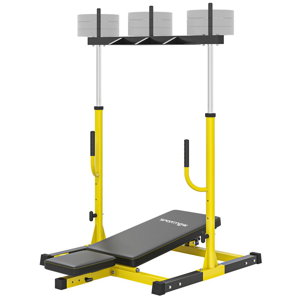 Vertical Leg Press Machine With Adjustable Leg Back And Head Positions 1 Standard Plate Compatible Yellow