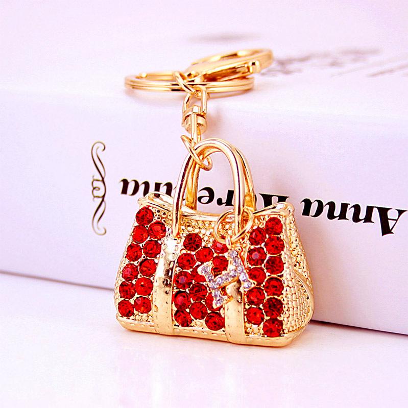 Rhinestone Jewelry Handbag Keychain - Cute Metal Bag Pendant for Cars & Accessories