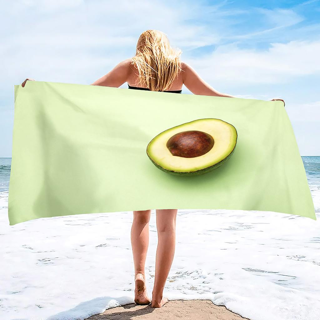 Avocado Printing Series Seaside Vacation Beach Towel Swimming Bath Towel Sports Towel