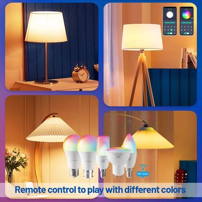 Диммируемая умная RGB-лампочка Tuya Gu10 C37 A60 T37 E14 E27 B22, Wi-Fi, светодиодная, волшебная лампа, AC85V-265V, работает с Alexa Google Home