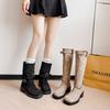 Suede Skinny Boots Long Boots But Knee Boots Children's Autumn and Winter New Merad Western Wind Skinny Elastic Stacking Boots