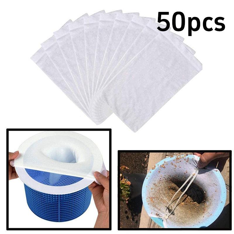 50pcs Fine Mesh Pool Skimmer Socks Pool Filter Screen Filter Socks Garbage Cover Pool Skimmer Swimming Pool Dust Cover For Pools