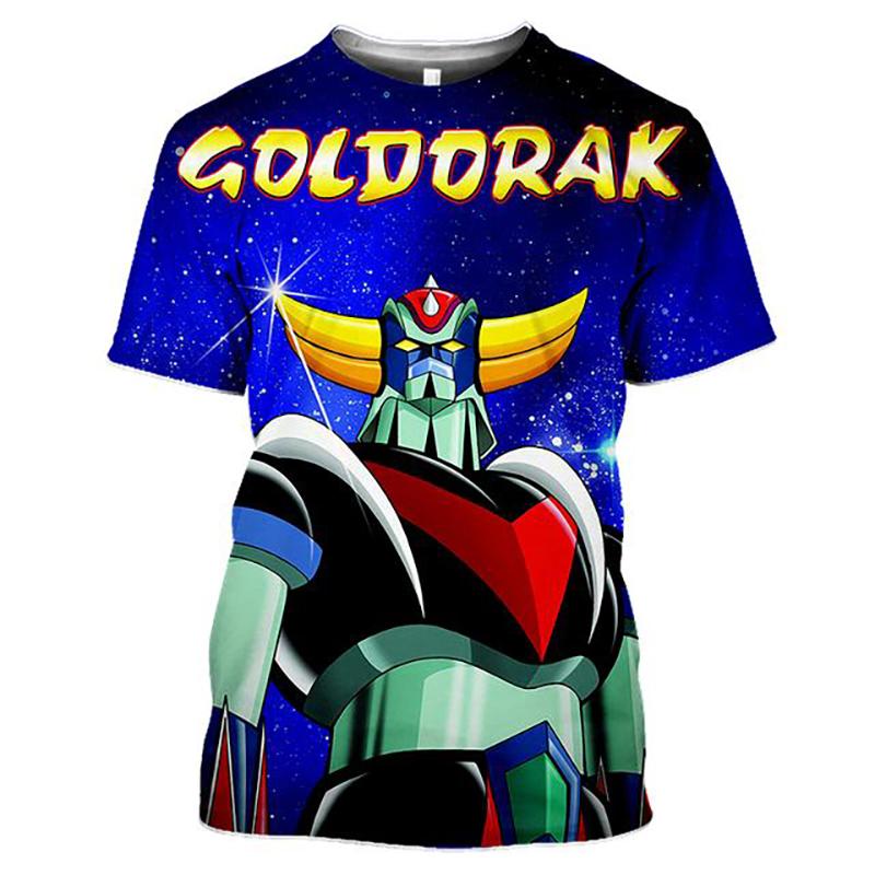 Летние футболки Goldorak, аниме НЛО, робот Grendizer, уличная одежда с 3D принтом, мужская и женская повседневная модная футболка большого размера, детские футболки, топы