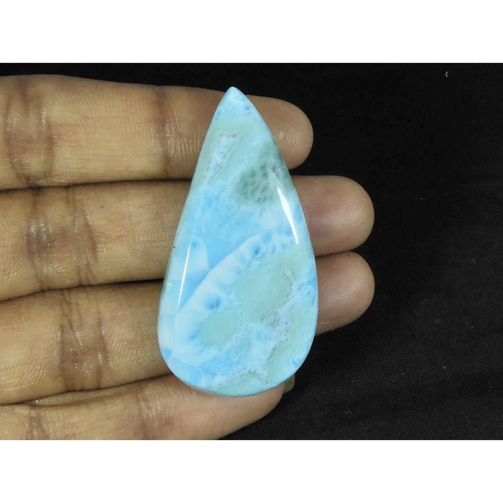 23X45X7MM Natural Blue Larimar Pear Shape Cabochon Loose Gemstone 69Cts. LR-54