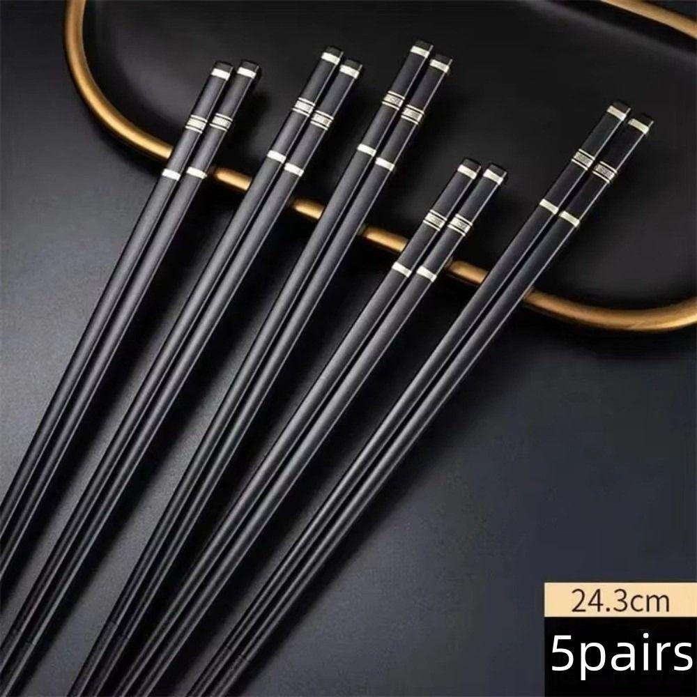 5 Pairs Non-Slip Chinese Japanese Chopsticks Reusable Food Clip High Quality Korean Chopsticks