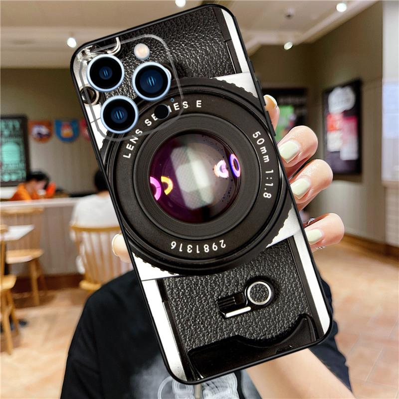 Retro Nostalgia Camera Case For iPhone 18 17 16 15 14 13 12 11 Pro Max Mini Plus 16e 17 Air Bumper Cover Accessories