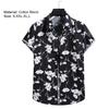 Men Shirt Contrast Color Soft Turn-down Collar Short Sleeve Summer Top for Vacation