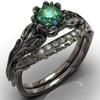 Кольцо Женское Парное Кольцо Пистолет Черный Изумруд Ювелирные Изделия