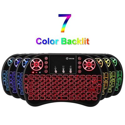 I8 Air Mouse Мини-беспроводная клавиатура Красочная светящаяся клавиатура RGB для ноутбука Smart TV (литий