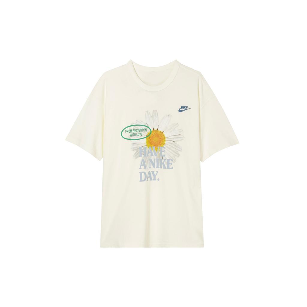 Nike Спортивная одежда Essentials Американский винтажный узор «Маргаритки» Футболка с круглым вырезом Удобная повседневная футболка с коротким рукавом Мужская футболка Белая HJ3955133
