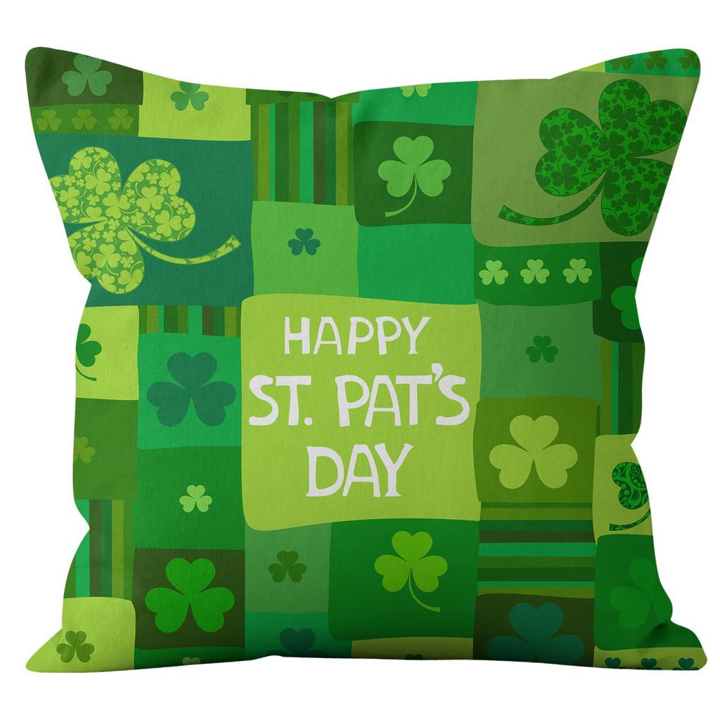 Наволочка для дома Ст. Наволочка на День святого Патрика Четырехлистный клевер Клетчатая Наволочка на диванную подушку