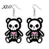 Funny Character Ear Jewelry 1 Pair Halloween Dangle Earrings for Women, 2D Acrylic Cute Daily Wear Gothic Decor Skeleton Bear Earrings, Party Holiday