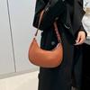 Модные сумки подмышку для женщин, сумка-полумесяц с узором личи, кожаные кошельки и сумочки из ПУ, дизайнерская маленькая сумка через плечо CLE