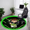 1 шт. Круглый коврик Ben 10 для офиса - Идеально подходит для декора офиса или кабинета, Машинная стирка, Нескользящая основа, Декоративный коврик для пола