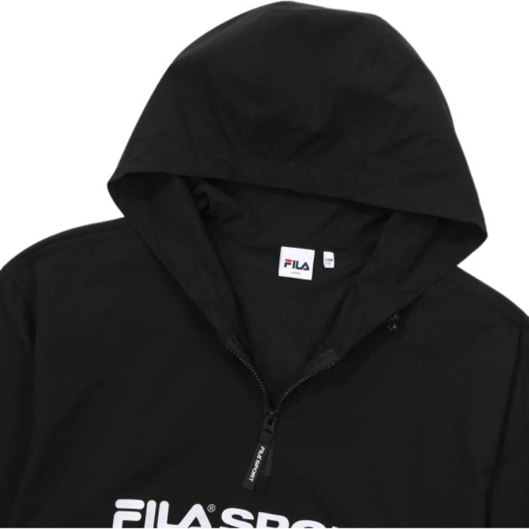 Men's FILA Sweatshirts Unisex Black Hooded Thin Regular