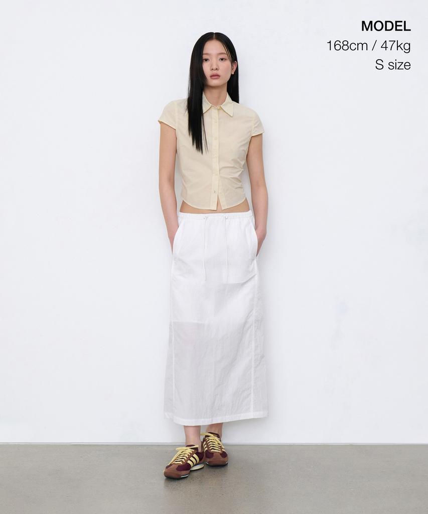 Musinsa Standard Woman Women'S Nylon Elastic Long Skirt [White]